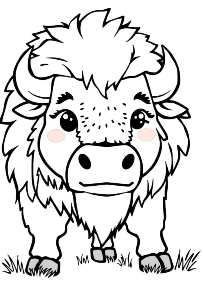 bison drawing coloring ideas pdf template sheet d