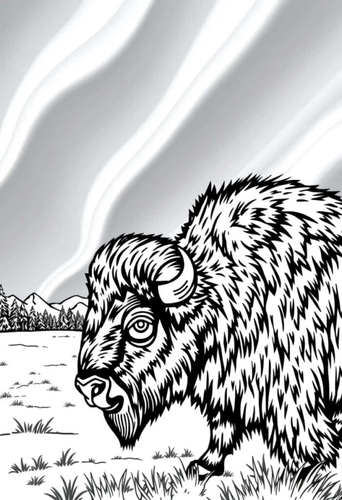bison drawing coloring ideas pdf template sheet ec