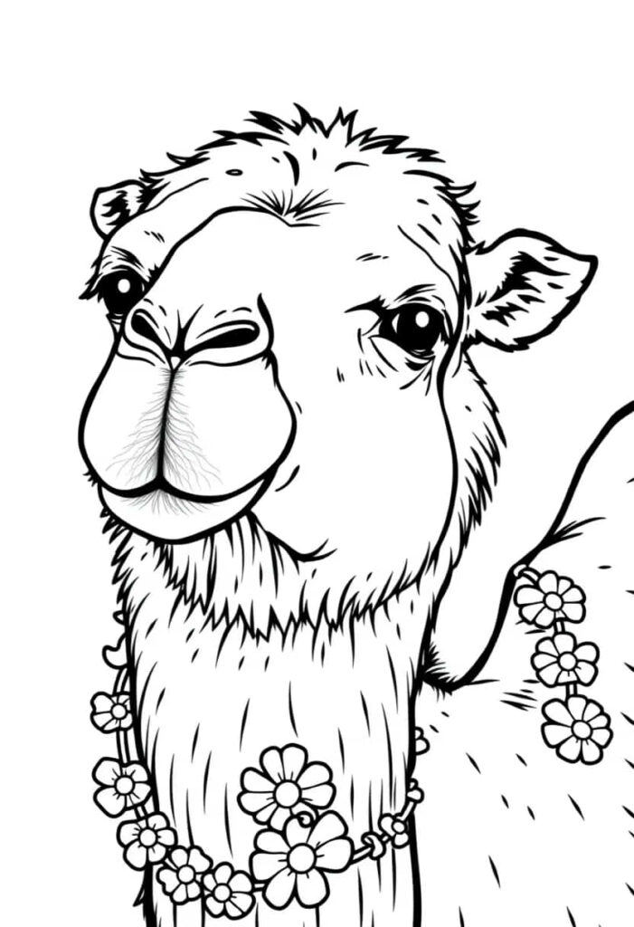 camel drawing coloring ideas pdf template sheet