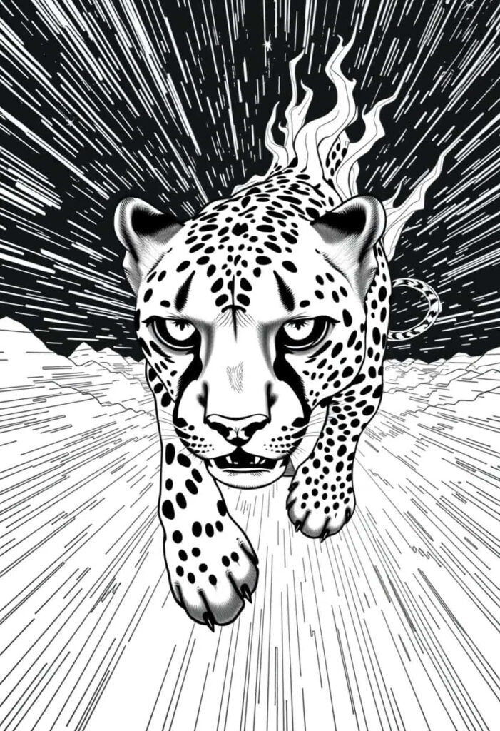 cheetah drawing coloring ideas pdf template sheet f