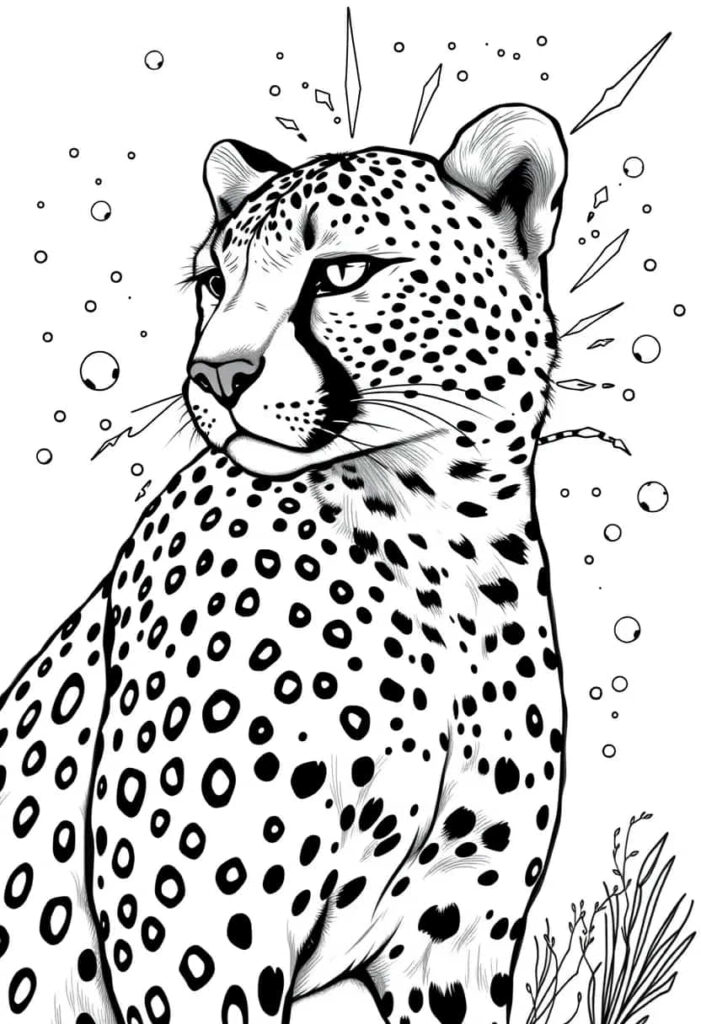 cheetah drawing coloring ideas pdf template sheet fd