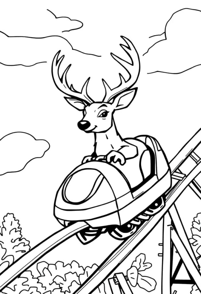 deer drawing coloring ideas pdf template sheet
