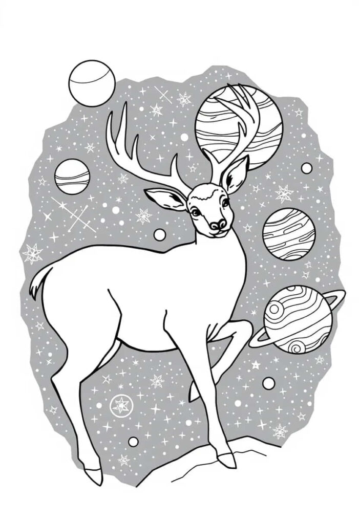 deer drawing coloring ideas pdf template sheet f