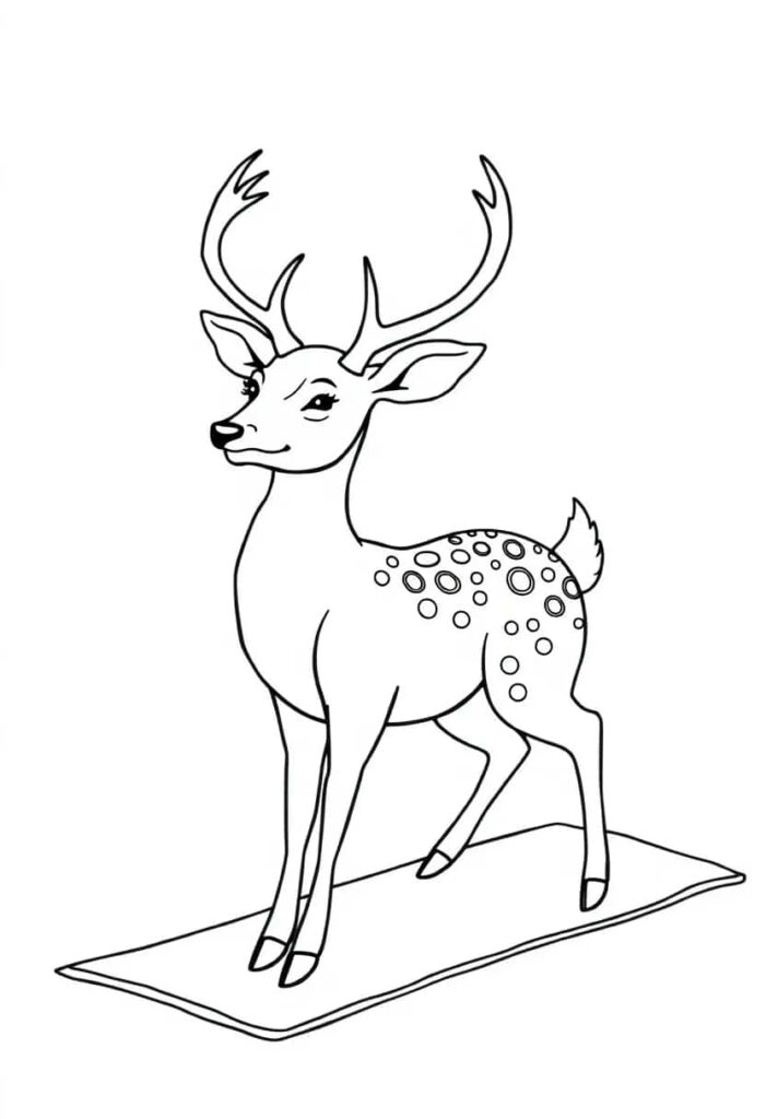 deer drawing coloring ideas pdf template sheet