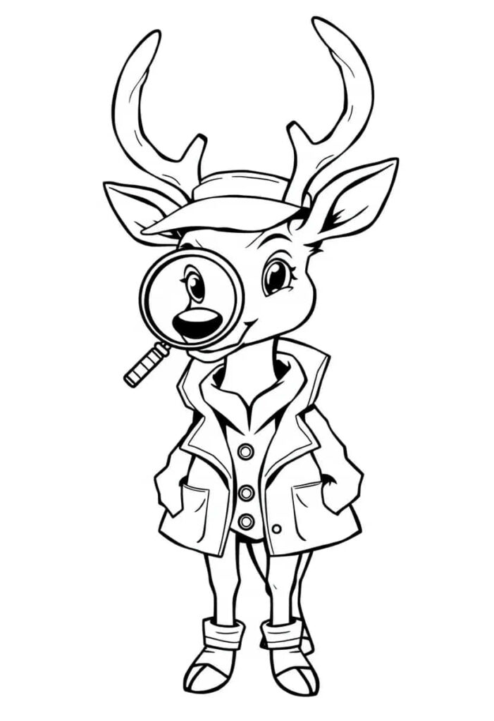 deer drawing coloring ideas pdf template sheet dd
