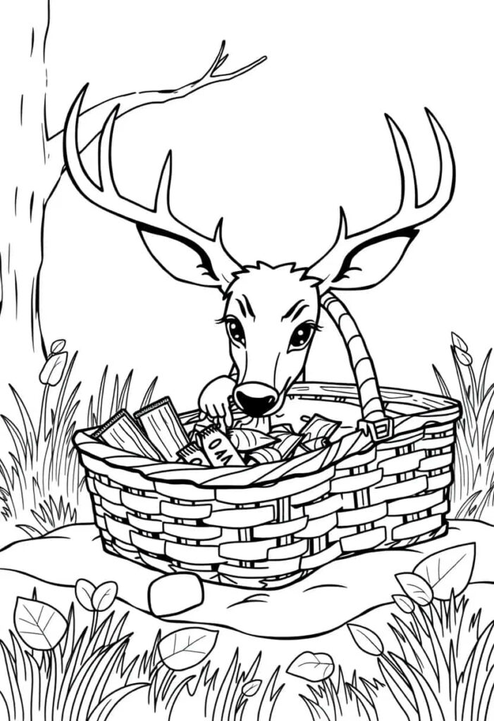 deer drawing coloring ideas pdf template sheet f