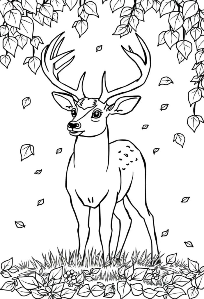 deer drawing coloring ideas pdf template sheet b