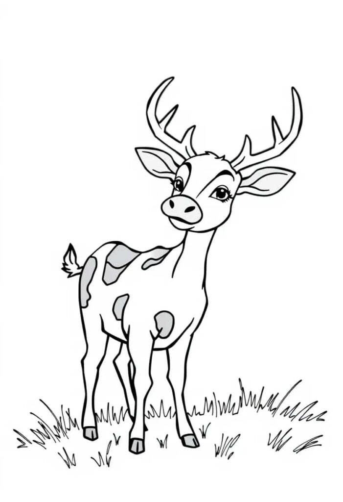 deer drawing coloring ideas pdf template sheet bf