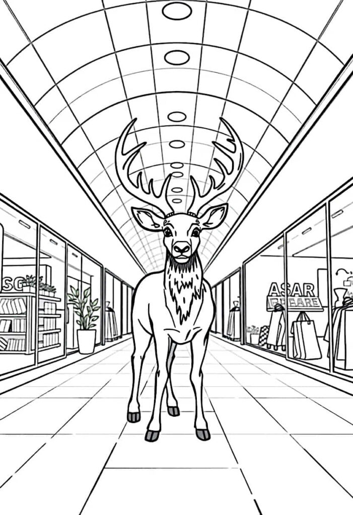 deer drawing coloring ideas pdf template sheet cb