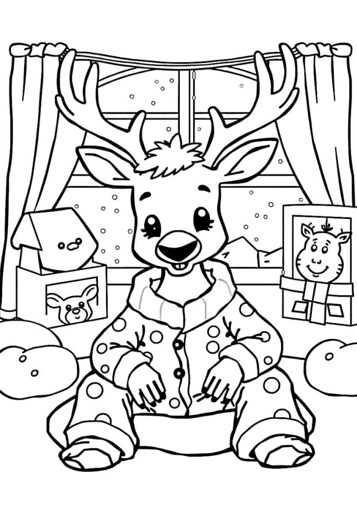 deer drawing coloring ideas pdf template sheet ec