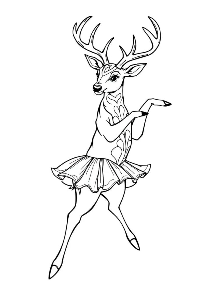 deer drawing coloring ideas pdf template sheet f