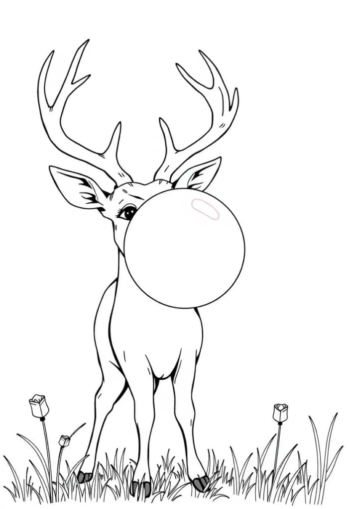 deer drawing coloring ideas pdf template sheet fc