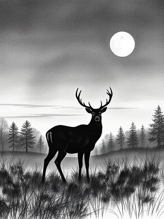 deer silhouette at dusk
