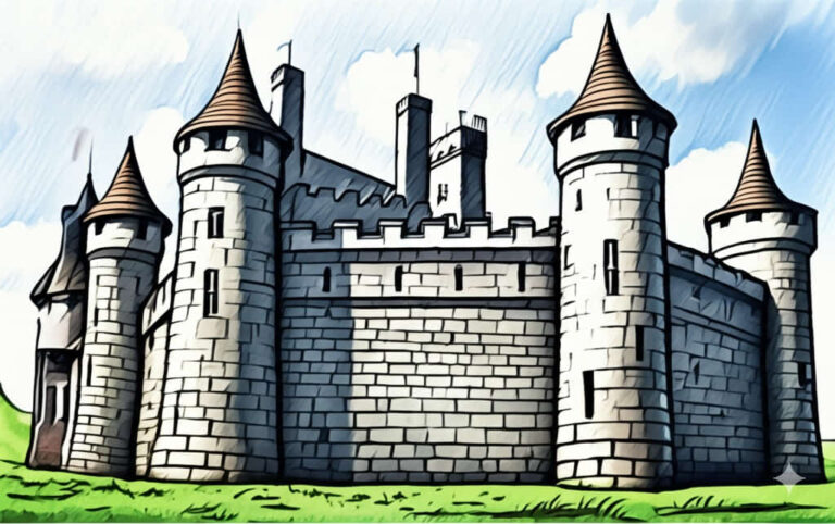 featured castle coloring page pdf