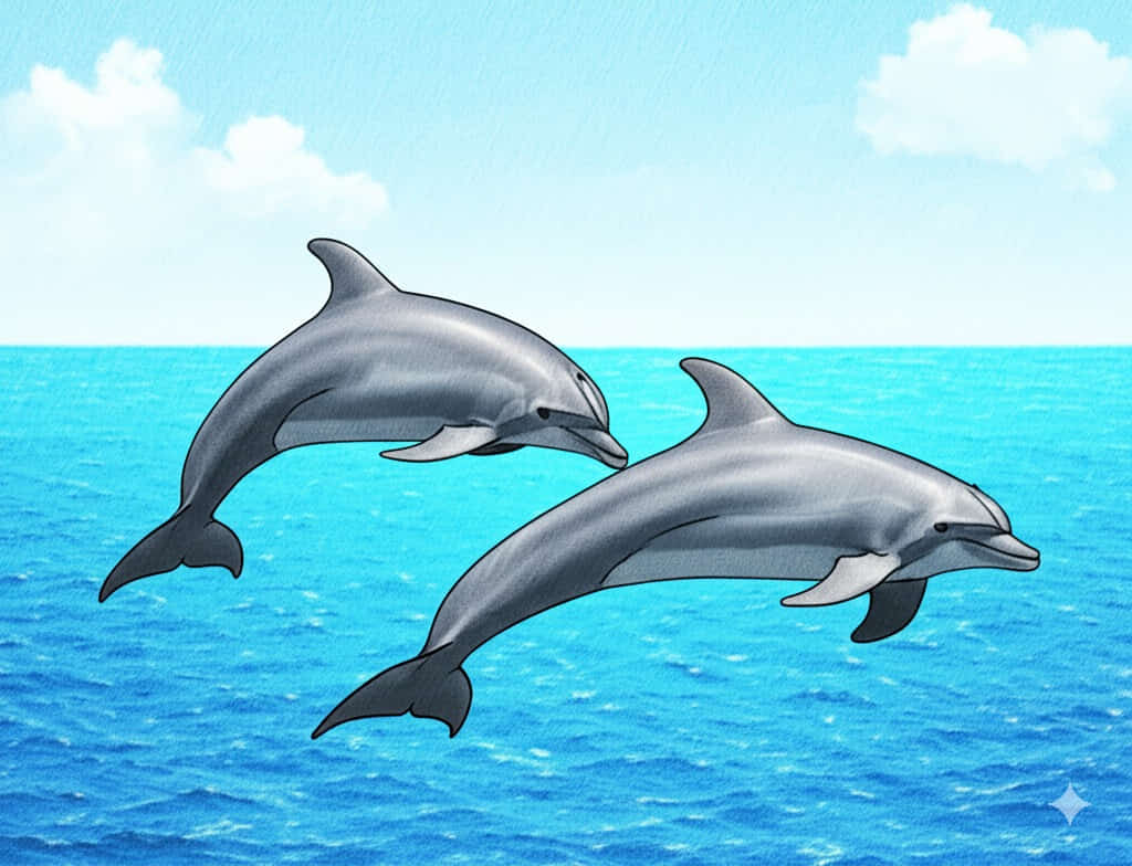 featured dolphin coloring page pdf printable drawing