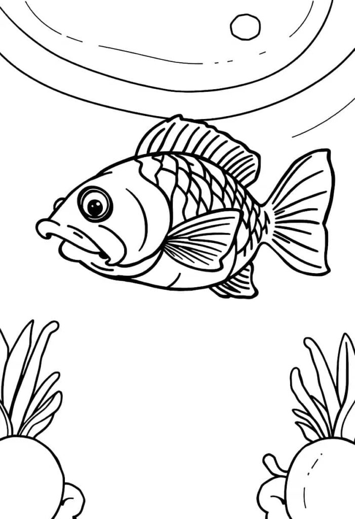 fish drawing coloring ideas pdf template sheet b