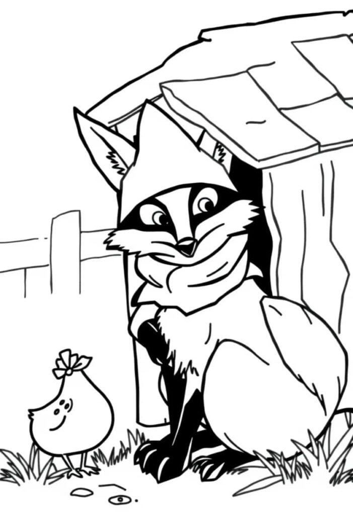 fox drawing coloring ideas pdf template sheet d