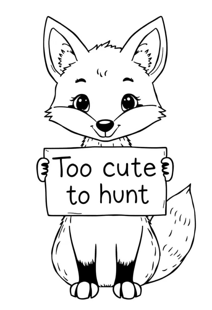 fox drawing coloring ideas pdf template sheet