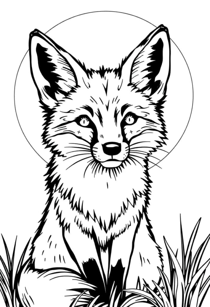 fox drawing coloring ideas pdf template sheet a