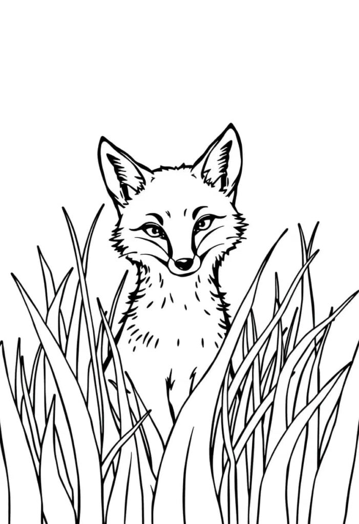 fox drawing coloring ideas pdf template sheet ffb