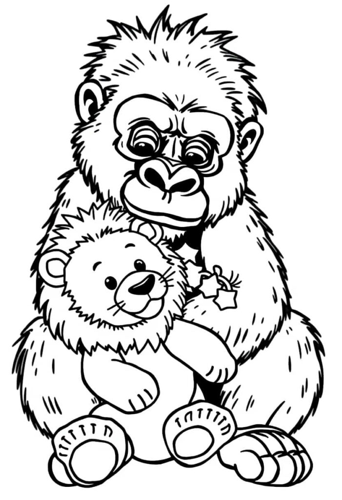 gorilla drawing coloring ideas pdf template sheet f