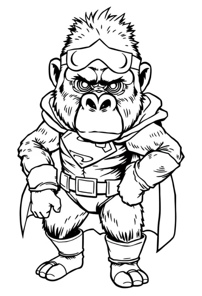 gorilla drawing coloring ideas pdf template sheet b