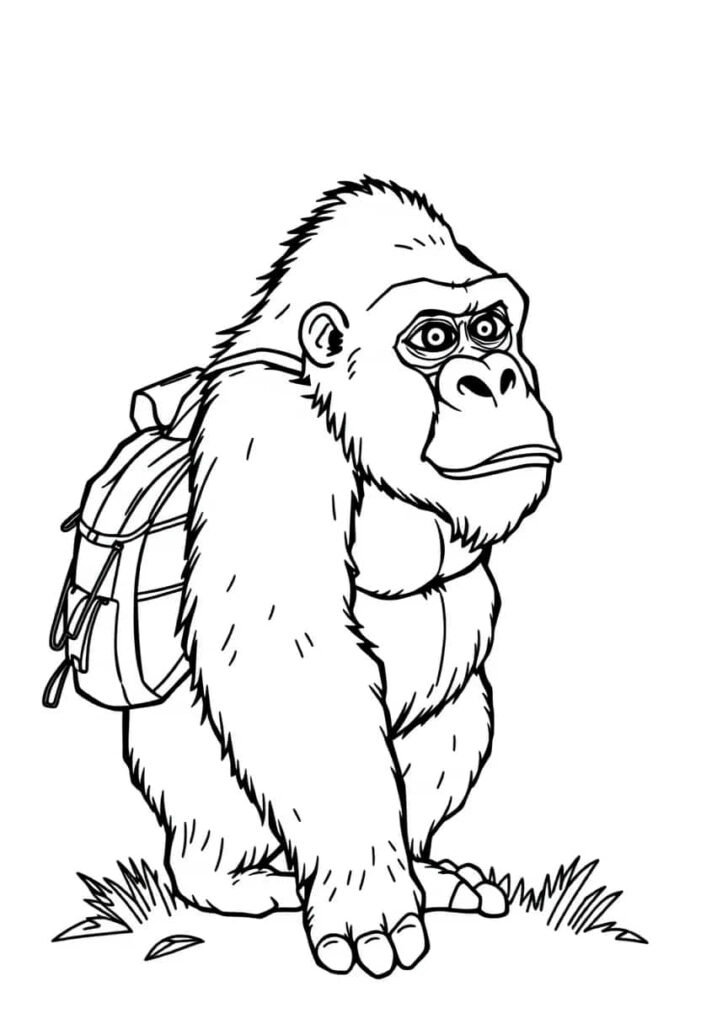 gorilla drawing coloring ideas pdf template sheet ec
