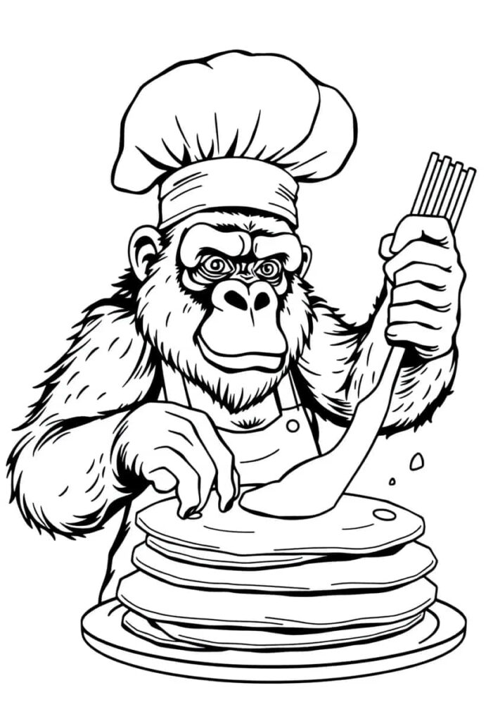 gorilla drawing coloring ideas pdf template sheet ee
