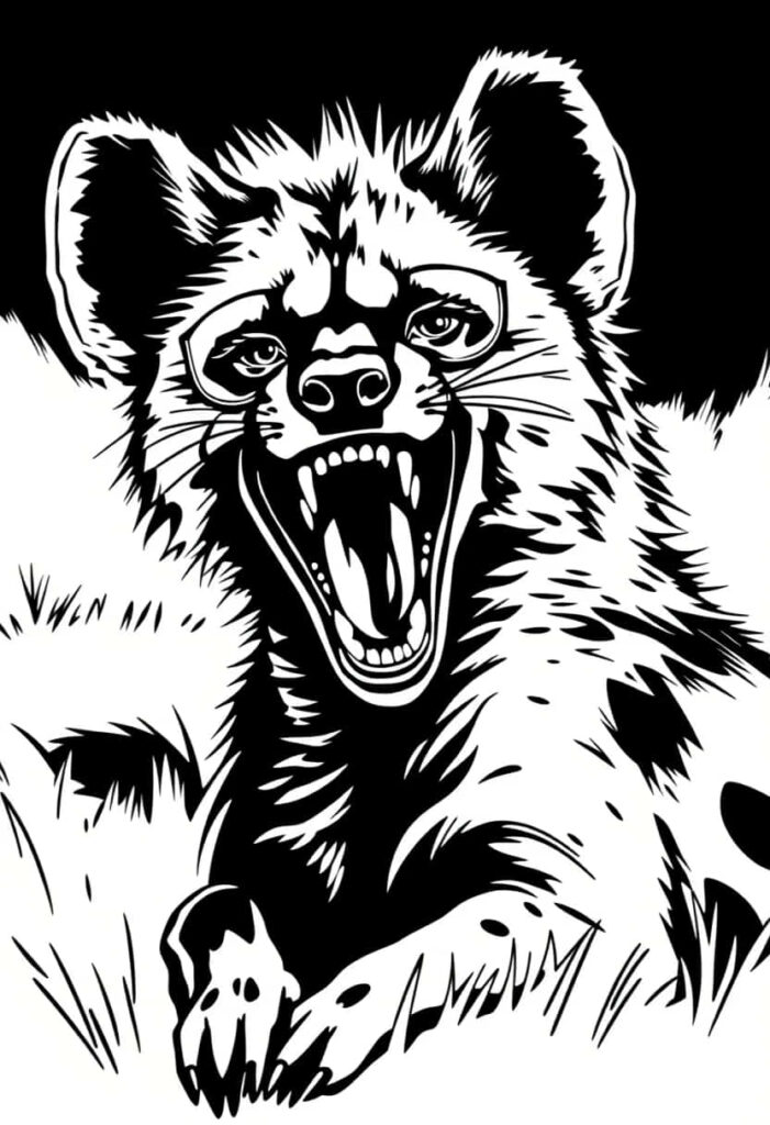 hyena drawing coloring ideas pdf template sheet