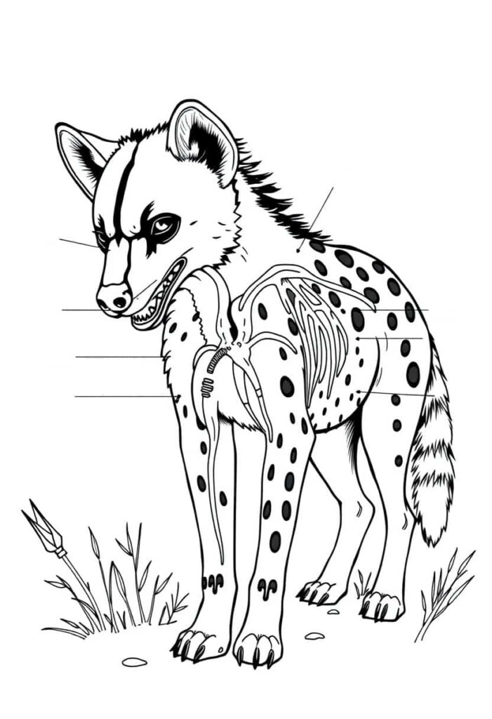hyena drawing coloring ideas pdf template sheet e