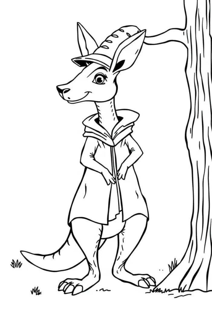 kangaroo drawing coloring ideas pdf template sheet ca
