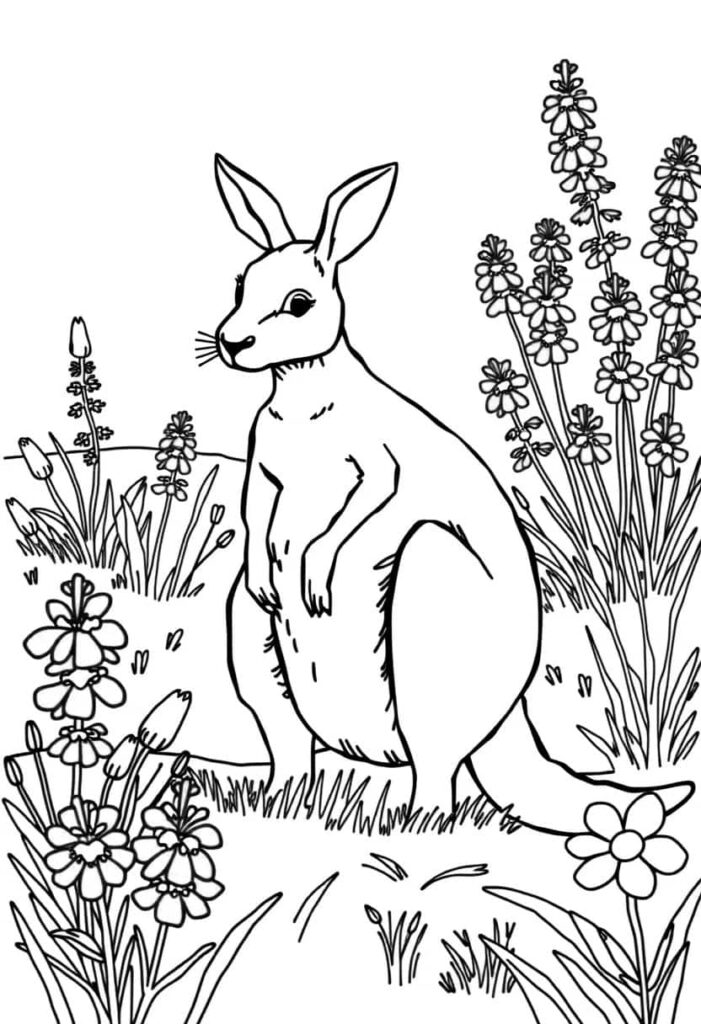 kangaroo drawing coloring ideas pdf template sheet ba
