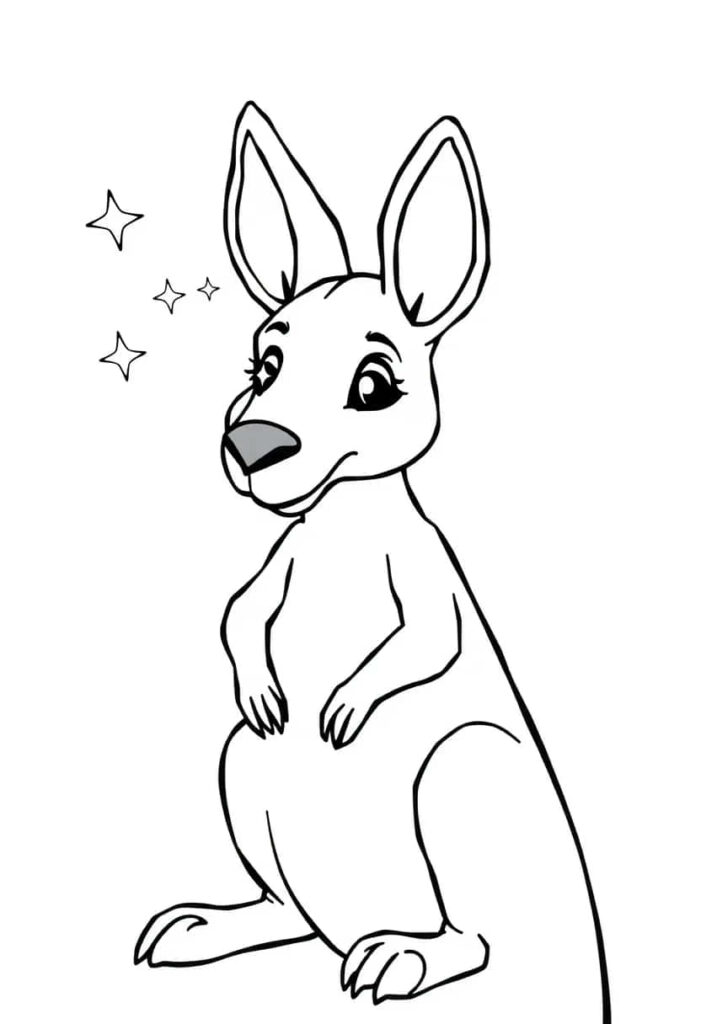 kangaroo drawing coloring ideas pdf template sheet dde