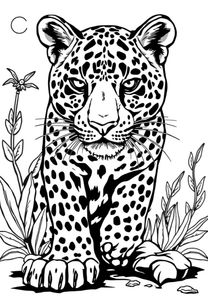 leopard drawing coloring ideas pdf template sheet ef