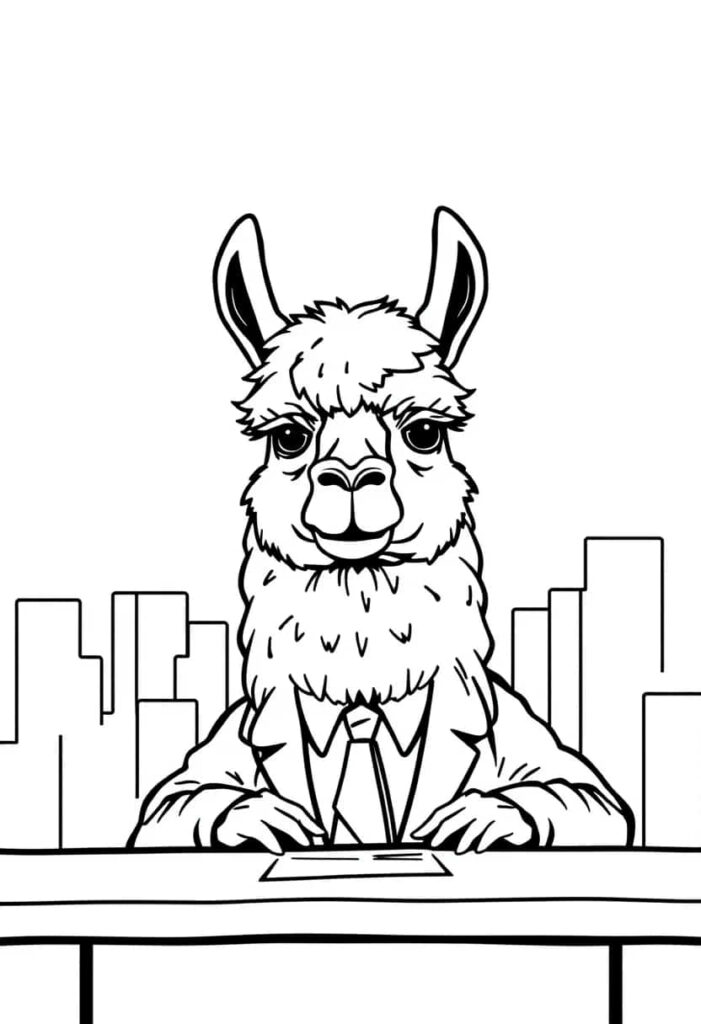 llama drawing coloring ideas pdf template sheet a