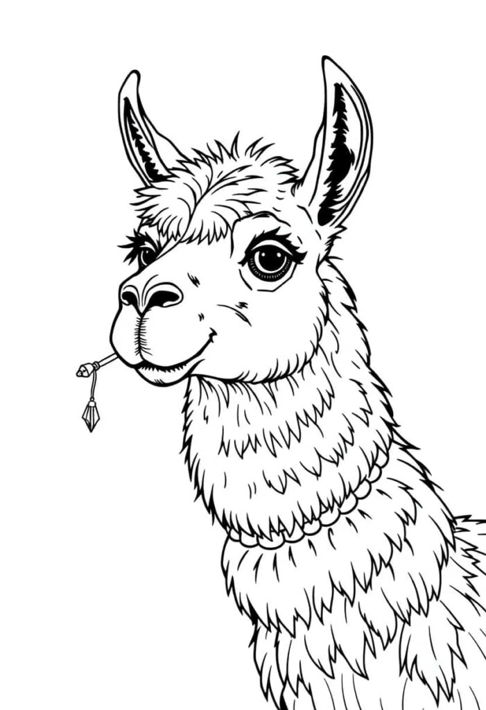 llama drawing coloring ideas pdf template sheet aa