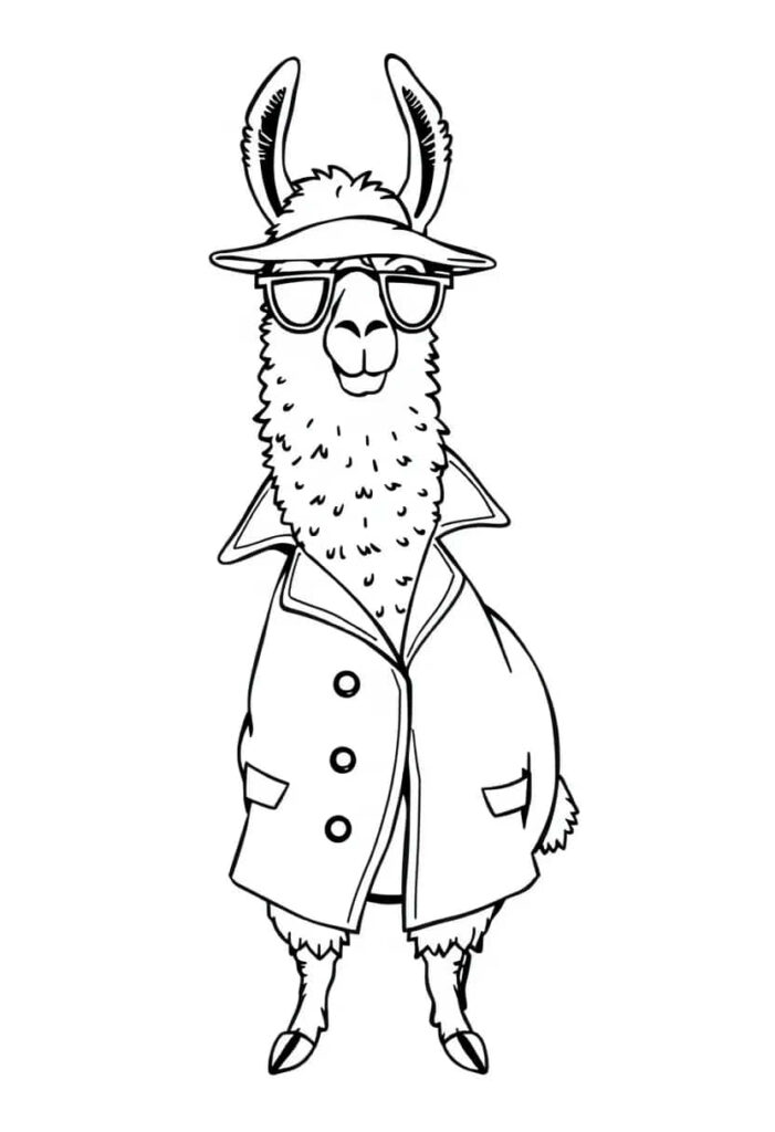 llama drawing coloring ideas pdf template sheet fa
