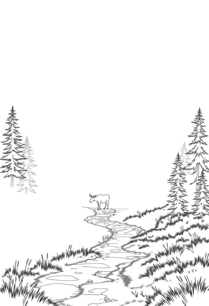 moose drawing coloring ideas pdf template sheet d