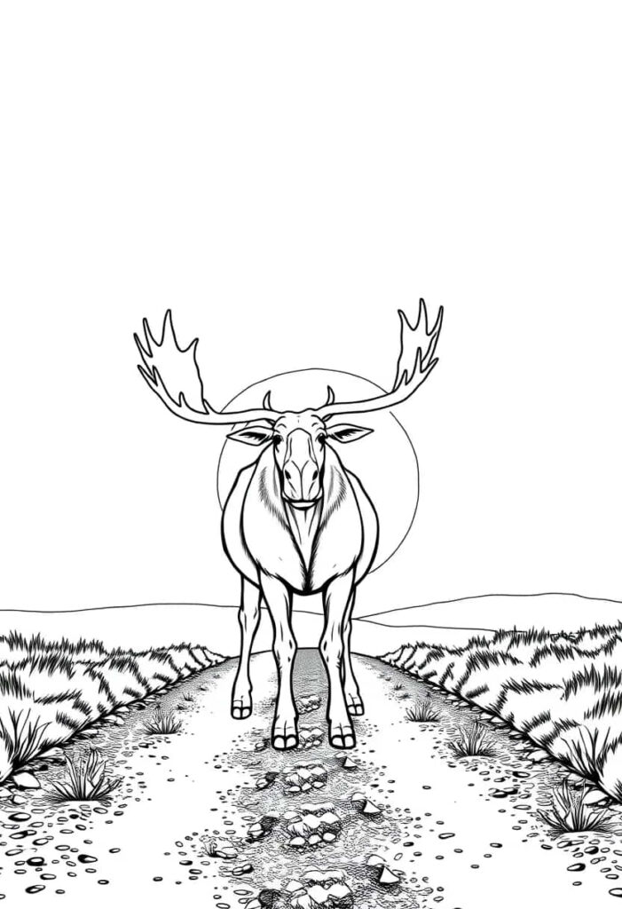 moose drawing coloring ideas pdf template sheet