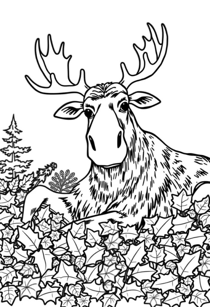 moose drawing coloring ideas pdf template sheet c