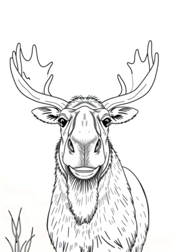 moose drawing coloring ideas pdf template sheet fd