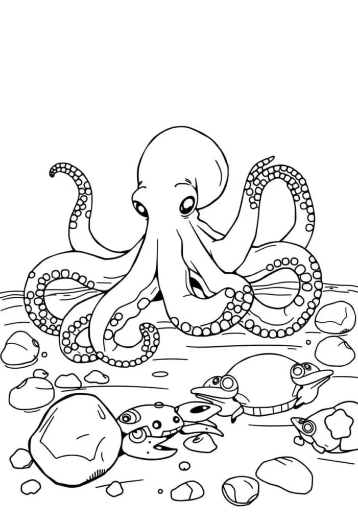 octopus drawing coloring ideas pdf template sheet bc