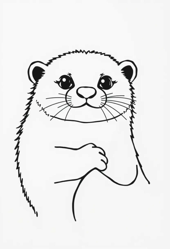 otter drawing coloring ideas pdf template sheet c