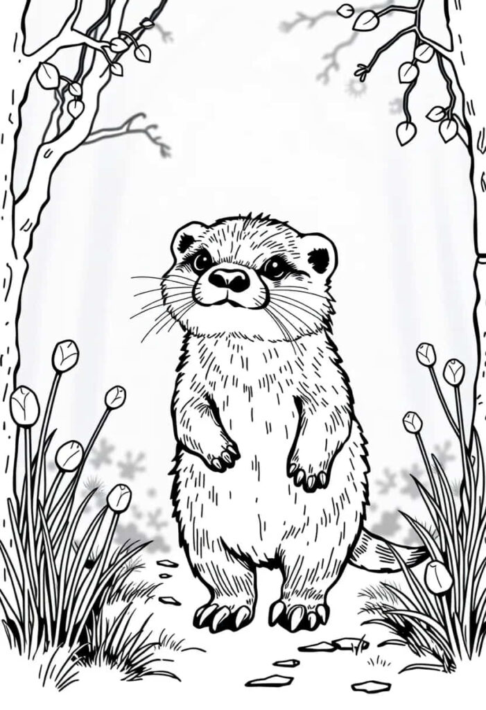 otter drawing coloring ideas pdf template sheet a
