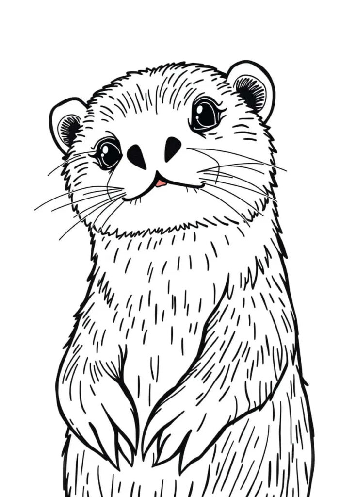 otter drawing coloring ideas pdf template sheet db