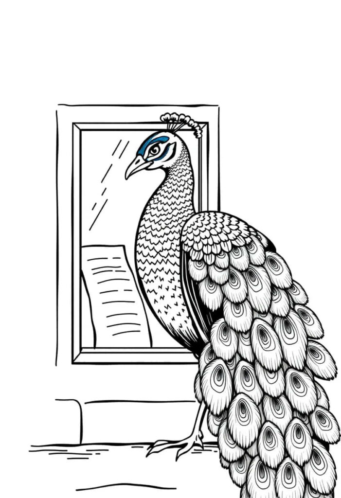 peacock drawing coloring ideas pdf template sheet a