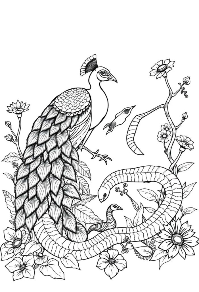 peacock drawing coloring ideas pdf template sheet cd