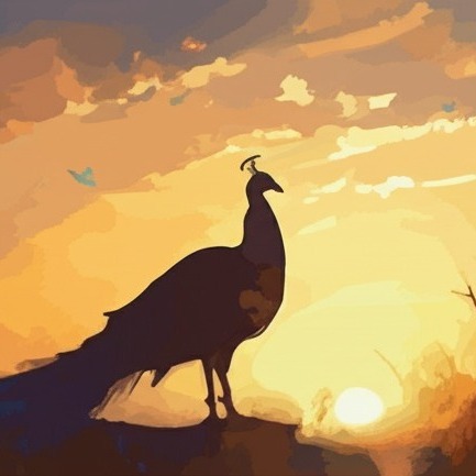 peacock silhouette at dawn