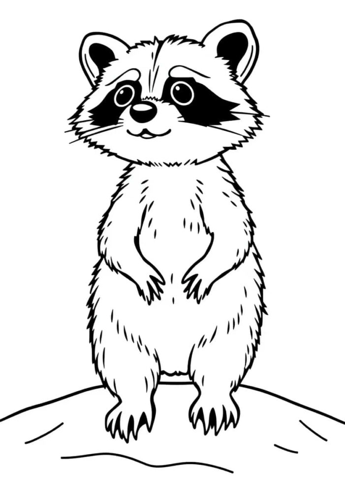 raccoon drawing coloring ideas pdf template sheet