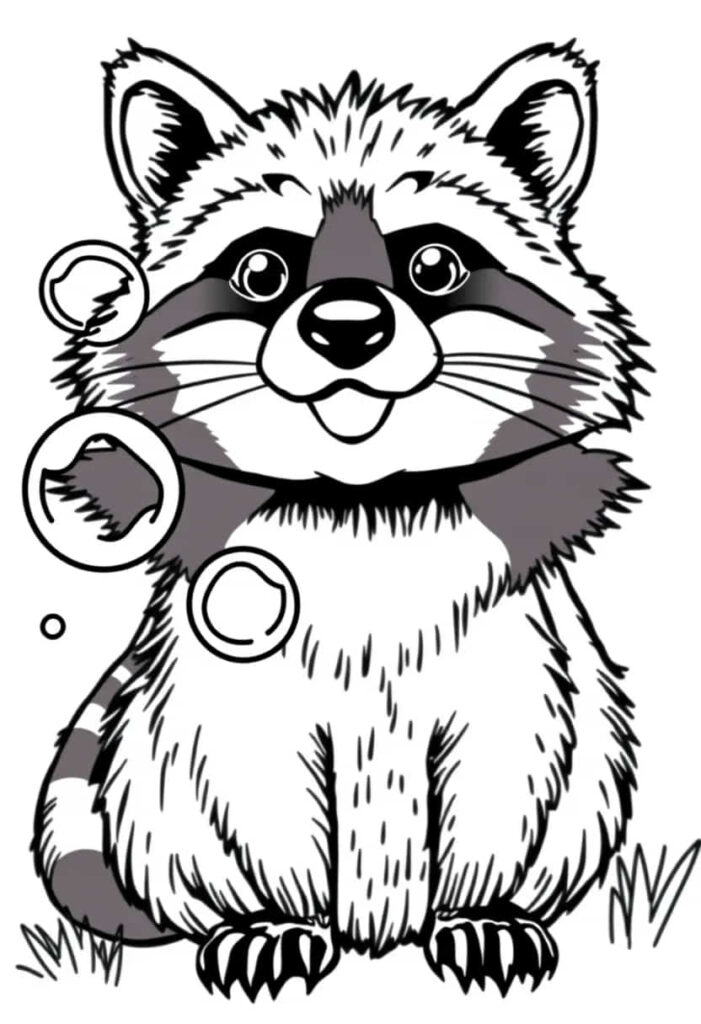 raccoon drawing coloring ideas pdf template sheet eef
